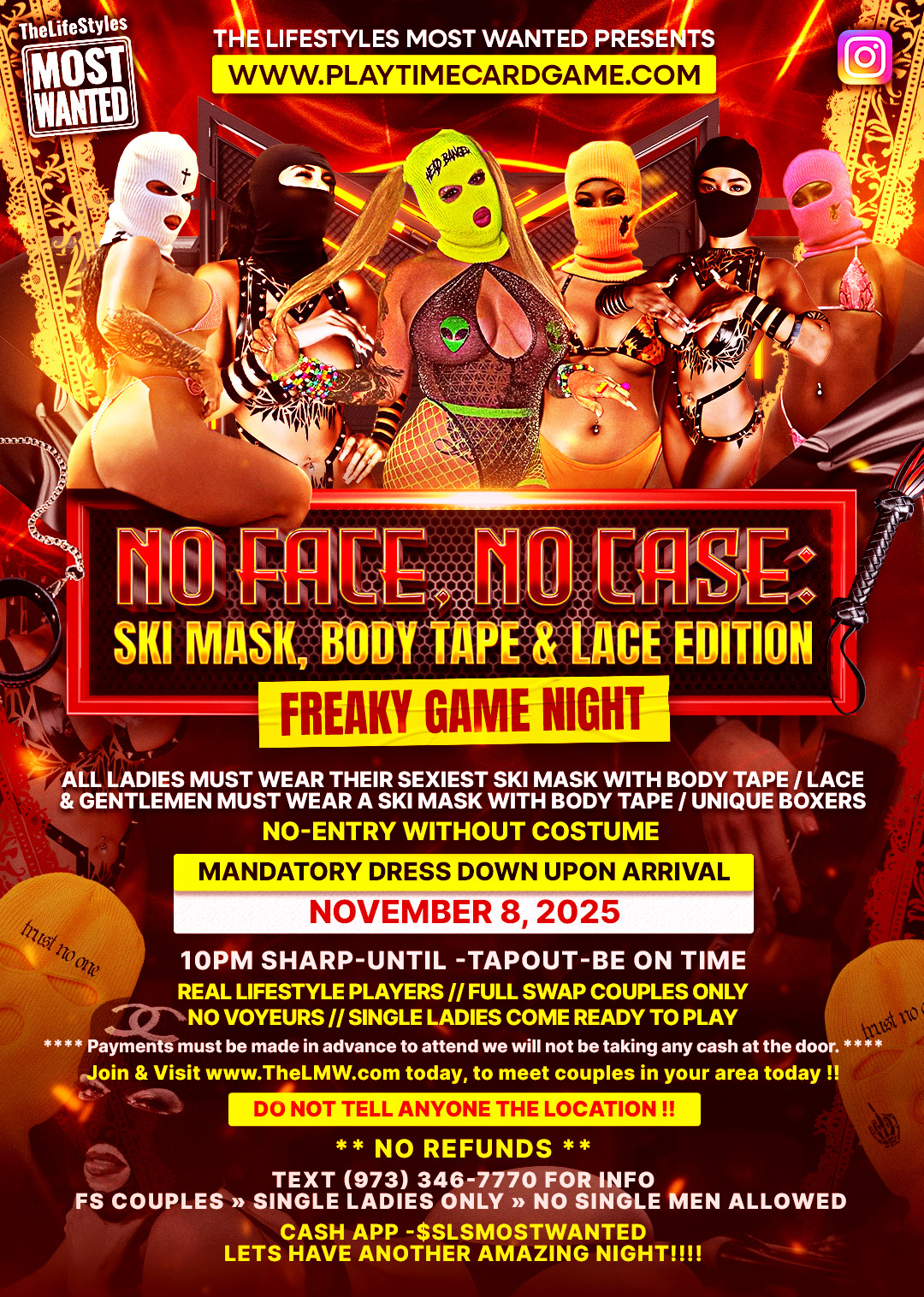 No Face No Case “Ski Mask, Body Tape & Lace Edition”