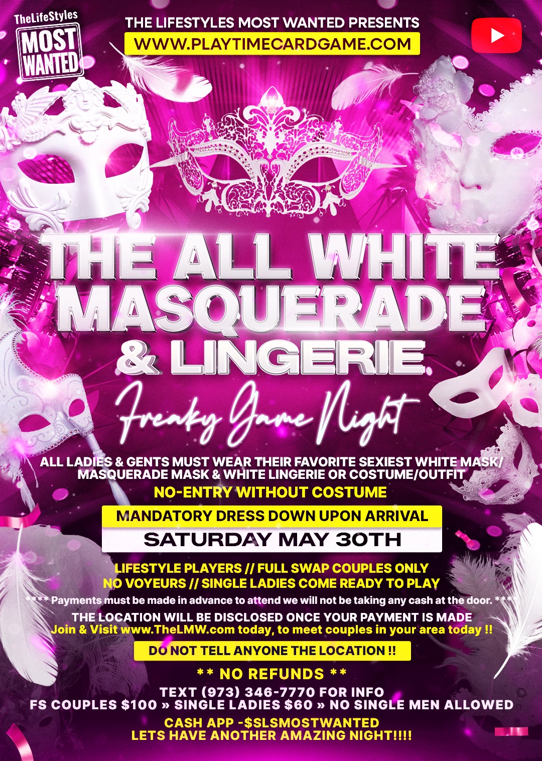The All White Masquerade & Lingerie Freaky Game Night
